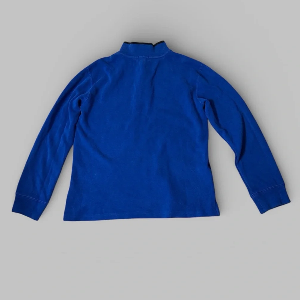 Polo Ralph Lauren 100% Cotton Royal Blue Quarter-Zip Pullover Sweater